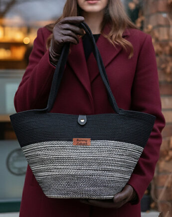 Miejska torebka ze sznurka szyta w Polsce TS01-03z, Barwny Zakątek