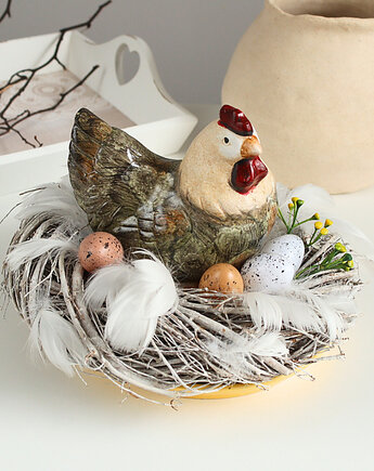 Wielkanocny stroik z kurą, U.to ceramika