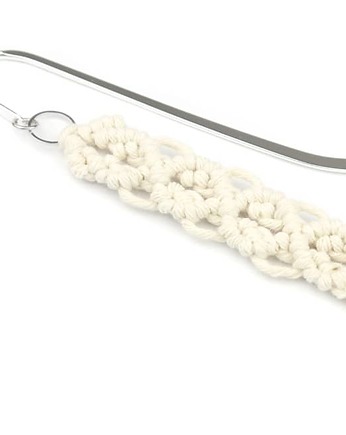Zakładka do książki - Makramowe kwadraty (krem), Hundred Bookmarks