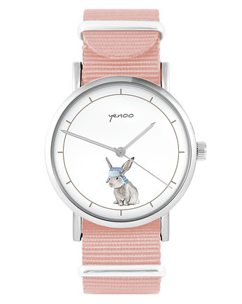 Zegarek - Zając - brzoskwiniowy róż, yenoo