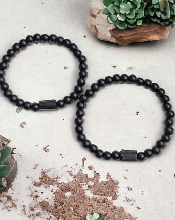 KOMPLET dla PARY : turmalin, onyks : ochrona, siła, kaktusia