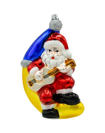 Bombka choinkowa: Święty Mikołaj na księżycu z gitarą, Syn Bombkarza