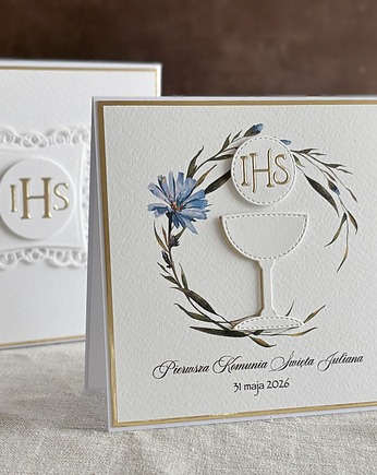 Kartka na komunię z pudełkiem i kopertą, 104, Anna Art and Crafts