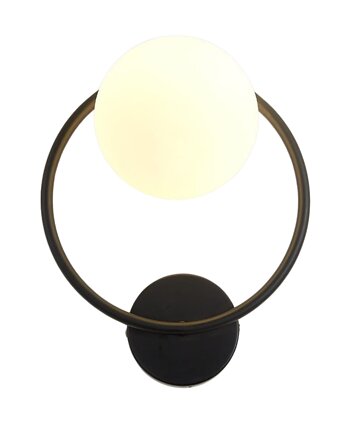 Kinkiet lampa ścienna lampa na ścianę czarna szklana kula LED E27, VOLTA LIGHT