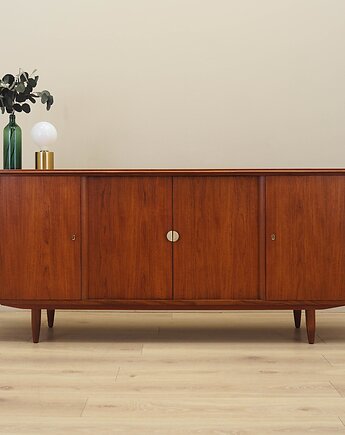 Sideboard tekowy, duński design, lata 70, produkcja: Dania, Przetwory design