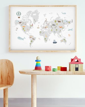Plakat Mapa Świata M2, TamTamTu