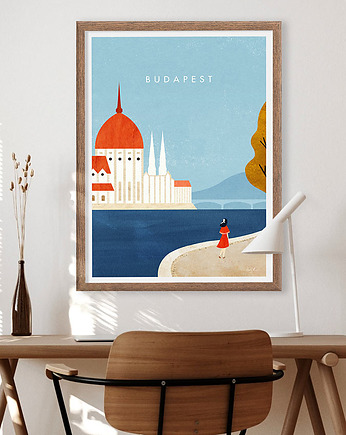 Budapeszt - spacer nad Dunajem - plakat fine art, minimalmill