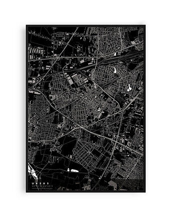 Plakat Mapa Ursusa, dzielnice Warszawy, PLAKATY GEOMETRYCZNE