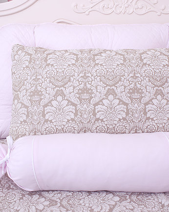 Poduszka na łóżko beżowo-różowy ornament, Roomee Decor