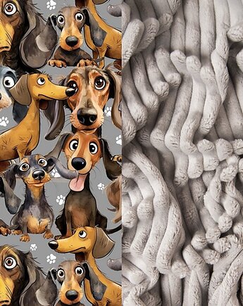 WYJĄTKOWY koc _ narzuta _ pieski jamniczki _ 155x200 cm, MOJAMAJA