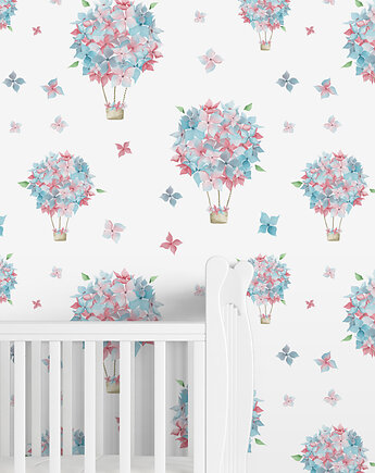 Tapeta do Pokoju Dziecięcego. Balony Różowy Niebieski, Patternosophy