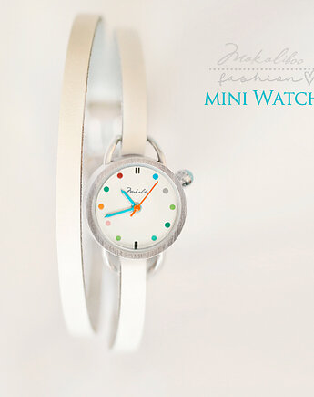 Prezent - Zegarek -multi Dots - white + Gratis pud, Makaliboo