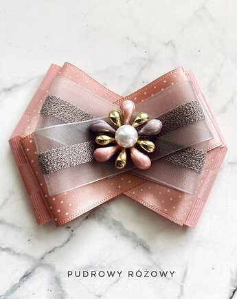 Kolekcja  Exclusive  Brosza z kwiatem i perłą  NEW, Pudrowy Różowy