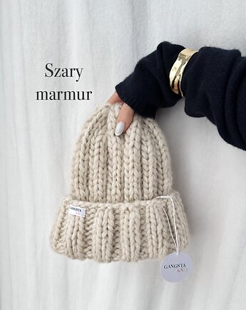 Czapka Nordic 100% wełna *szary marmur*, GANGSTA KNIT