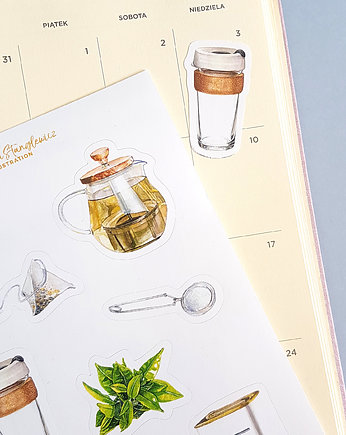 Herbata - naklejki do kalendarza, bullet journal, Aleksandra Stanglewicz