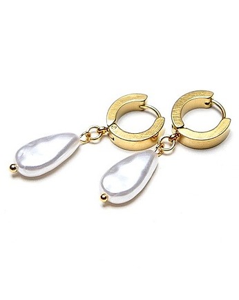 Kolczyki pozłacane Pearls /white/ perły vol. 14, KiKa pracownia