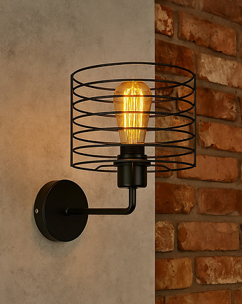 Czarny kinkiet loftowy druciany KORDOBA LOFT, lampy loftowe LYSNE LOFT