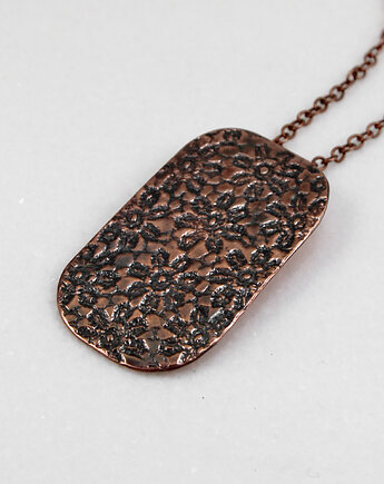 Kwiaty - miedziany wisior - ooak, Caltha