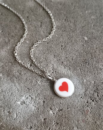 Naszyjnik serduszko, biżuteria z talerzy