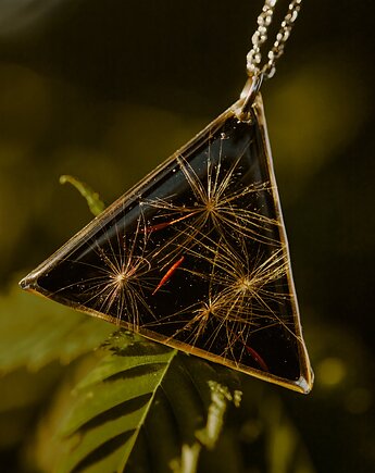 Naszyjnik z dmuchawcem, kwiaty biżuteria