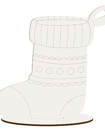 Ozdoba na Półkę Stół Święta Figurka Drewniana Stojąca na Podstawce 10, smxdsgn