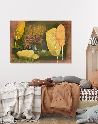 Obraz na płótnie Między drzewami 70x50cm, NOWdeco