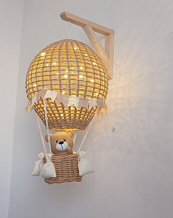 Lampka nocna do pokoju dziecka Balon z koszem dekoracja ścienna, DekOlli