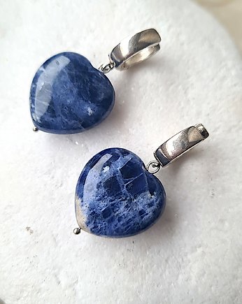 Kolczyki Niebieskie Serca- srebro 925 i Sodalit, ISSI Jewelry
