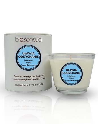 Świeca do masażu i aromaterapii UŁATWIA ODDYCHANIE 80g, Biosensual