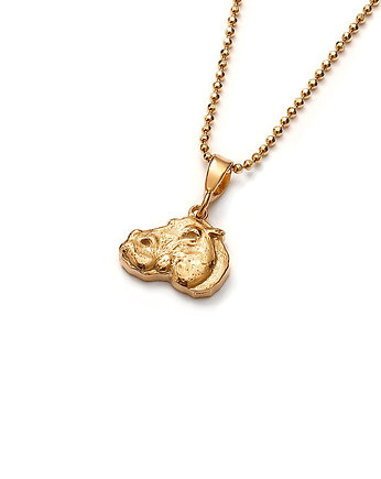 Hipopotam mini talizman ze złoconego srebra, Cztery Humory