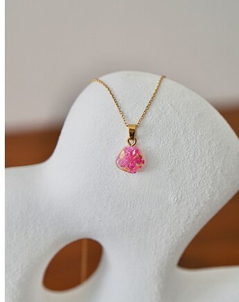 Naszyjnik z różową gipsówką, ANKO rekodzielo