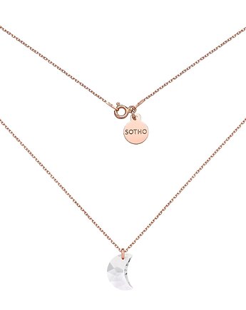 Naszyjnik z różowego złota z księżycem SWAROVSKI CRYSTAL, SOTHO