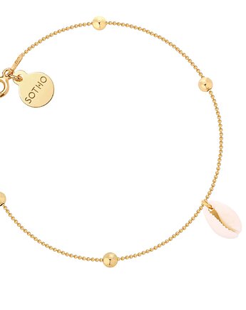 Złota bransoletka z kuleczkami i muszelką, SOTHO