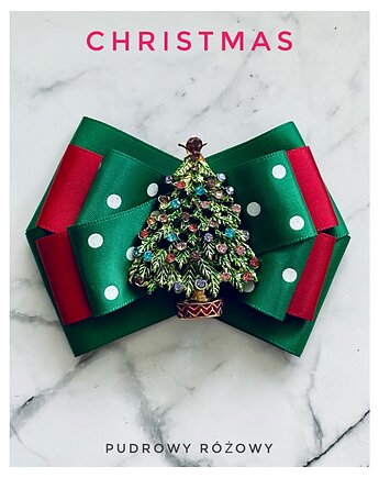 Brosza z Choinką Święta Mikołajki, Pudrowy Różowy