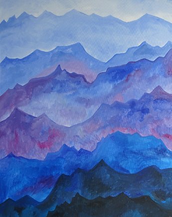 Duży obraz olej na płótnie  moje Bieszczady abstrakcja, alice oil on canvas