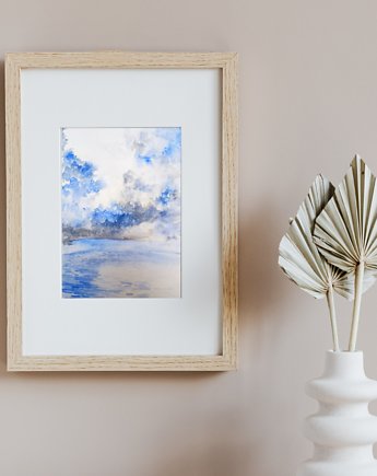 WYPRZEDAŻ SZTUKI! Akwarela Morskie klimaty oryginalny obraz 300g 21x30 cm, Kwitnace