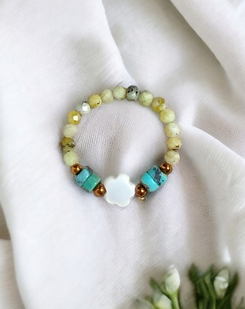 Pierścionek :: summer :: turkus, muszla, kaktusia