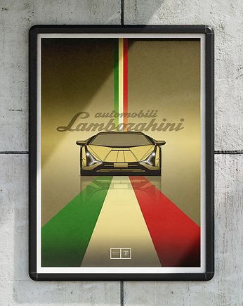 Plakat Motoryzacja -  Lamborghini Sian, OSOBY - Prezent dla świadka