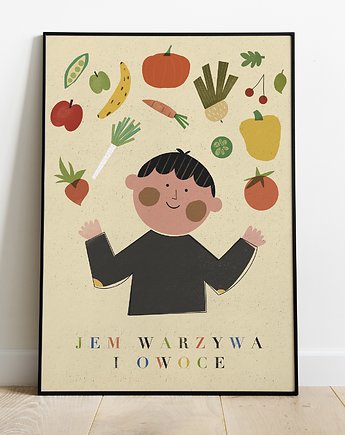 Plakat Jem warzywa i owoce_ON, MUKI design