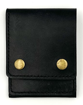 Czarny portfel skórzany ręcznie uszyty na karty., Rkabags