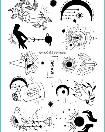 Tatuaż tymczasowy "Symbole magiczne i astrologiczne", Fotobloki and decor