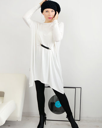TUNIKA ZŁAMANA BIEL OVERSIZE by momo, momo fashion