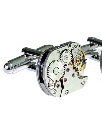 Posrebrzane spinki SQUARES I, DROBINY CZASU