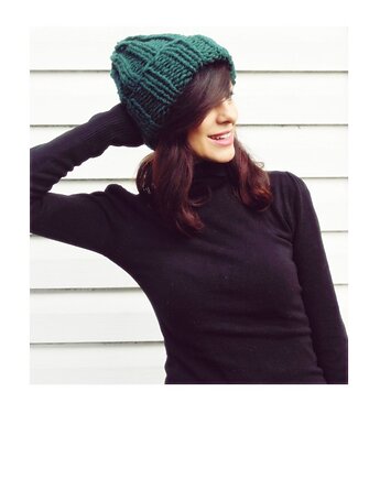 Czapka beanie  z wełną leśna zieleń, Mademoiselle Patrini