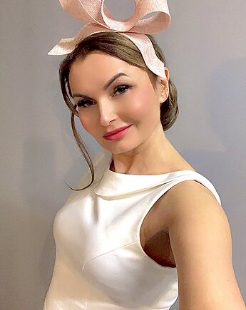 Fascynator Endo PUDROWY RÓŻ / oraz inne kolory, MONIKA SAXTON LUXURIOUS MILLINERY