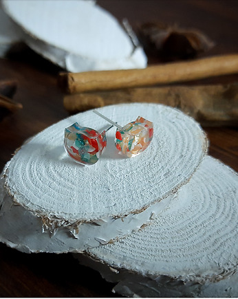 Kolorowe kolczyki sztyfty, Figa handmade accessories