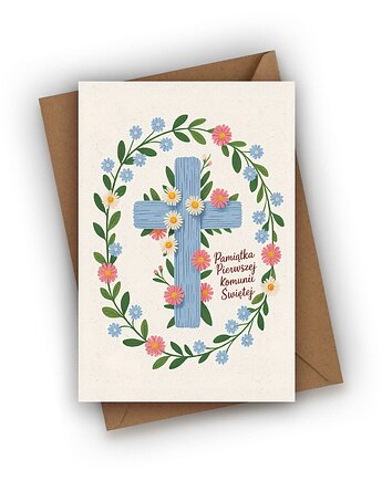 Kartka na Komunię- Pamiątka Pierwszej Komunii Świętej, Czarna Owca Karteczki