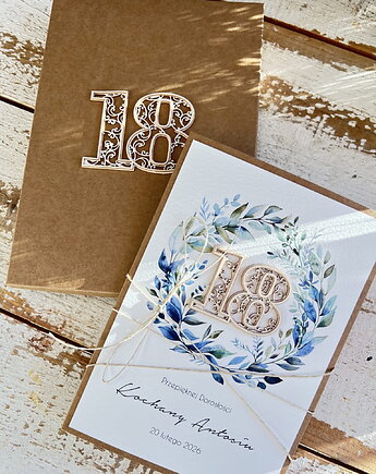 Personalizowany prezent na 18 urodziny dla chłopaka kartka urodzinowa, sorte