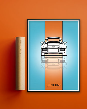 Plakat Motoryzacja - Porsche 911 Turbo, Peszkowski Graphic