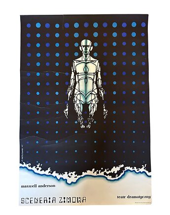 Plakat teatralny SCENERIA ZIMOWA, aut. Roman Cieślewicz, 1969 r, RiskyWalls